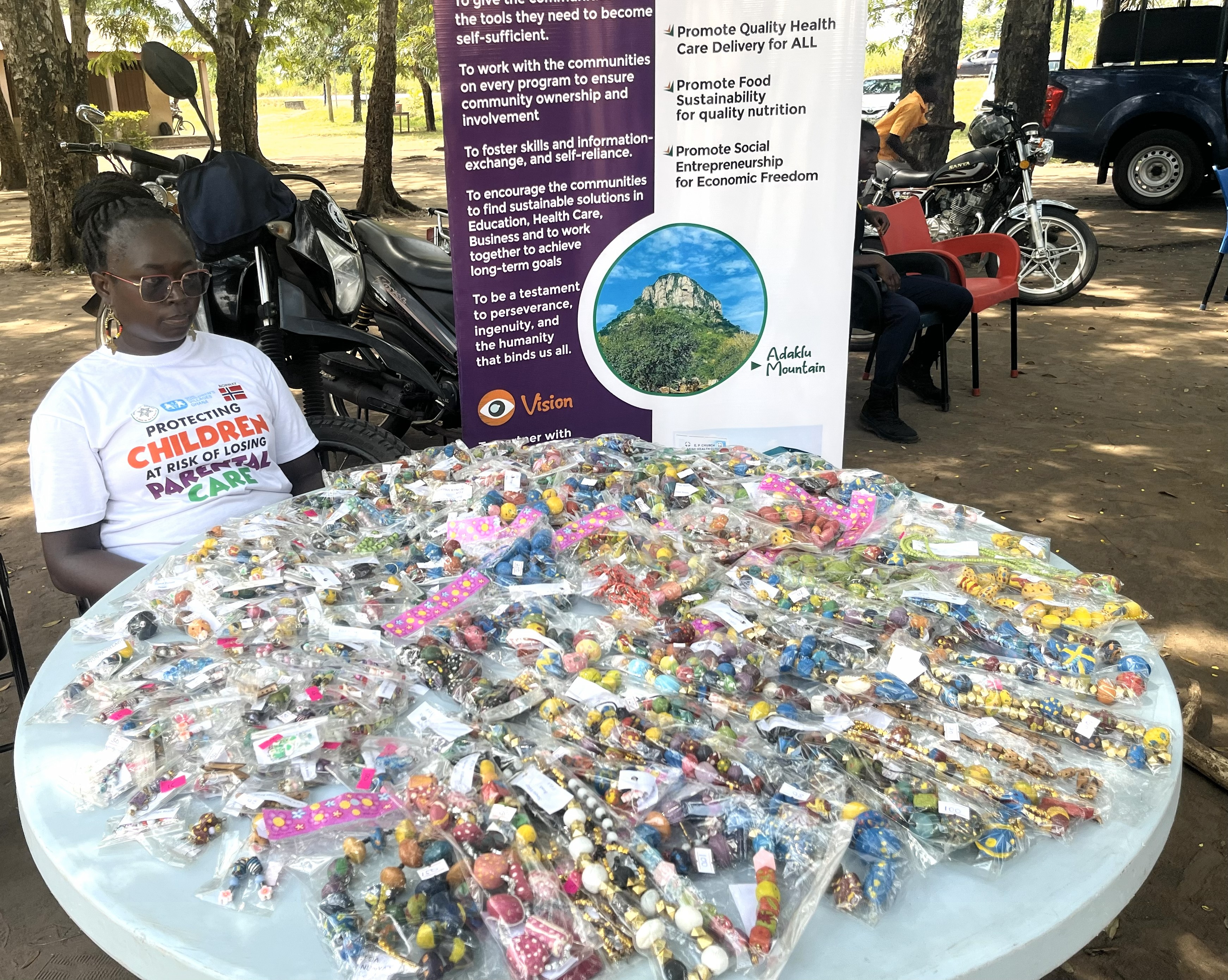 Colorful display of beads