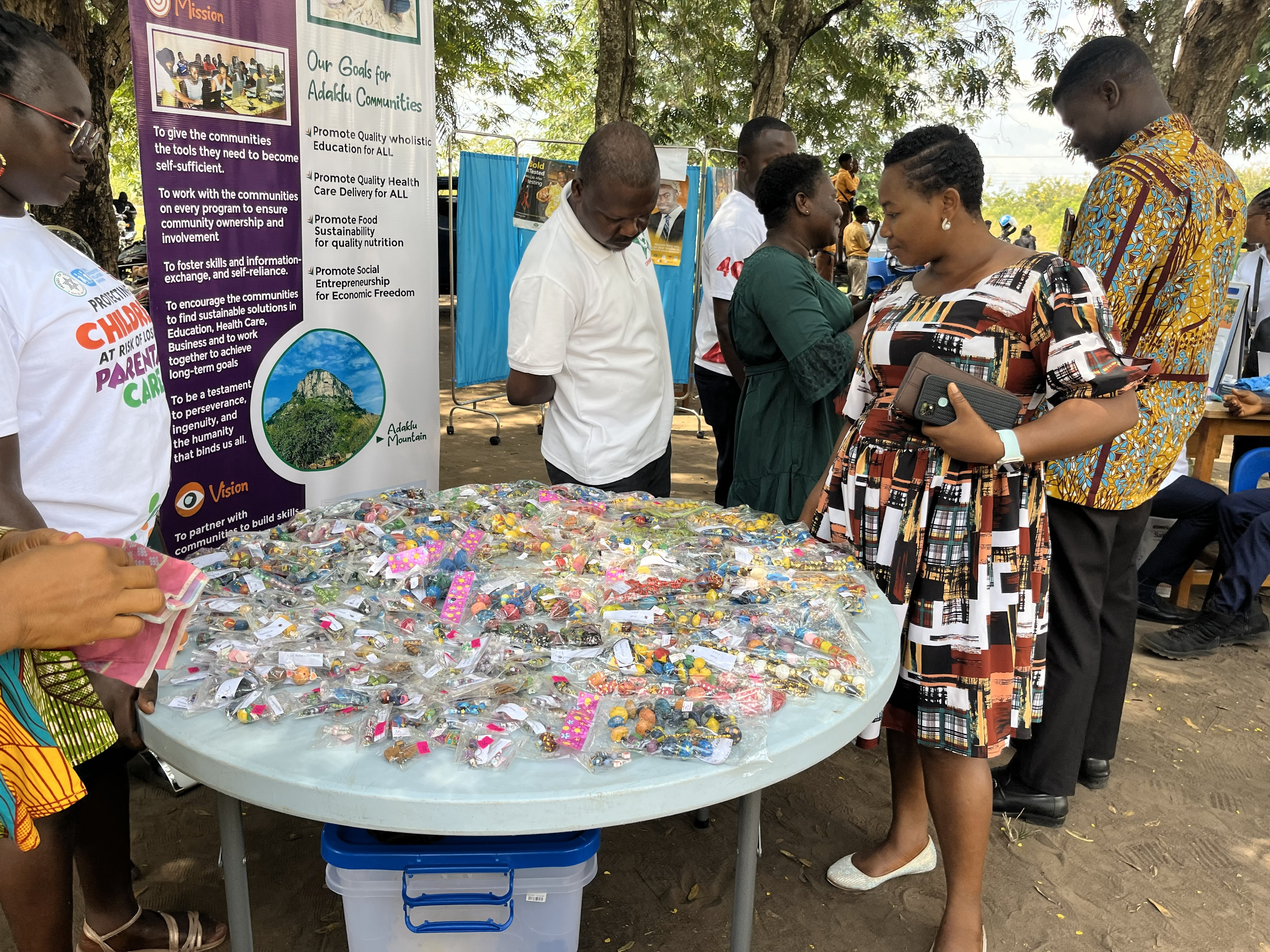 Colorful display of beads